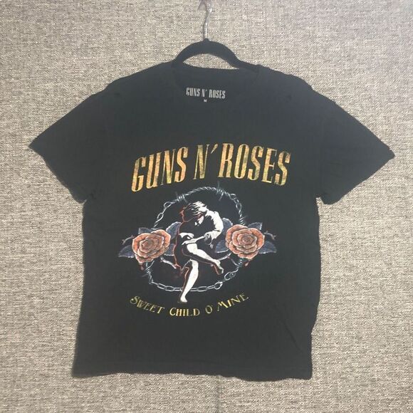 Guns‎ N Roses Shirt Mens Medium Sweet Child O Mine Black Authentic Distressed - Picture 1 of 9